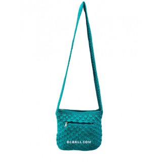 Cotton Handwoven Fashion Woman Bag Turquoise Small